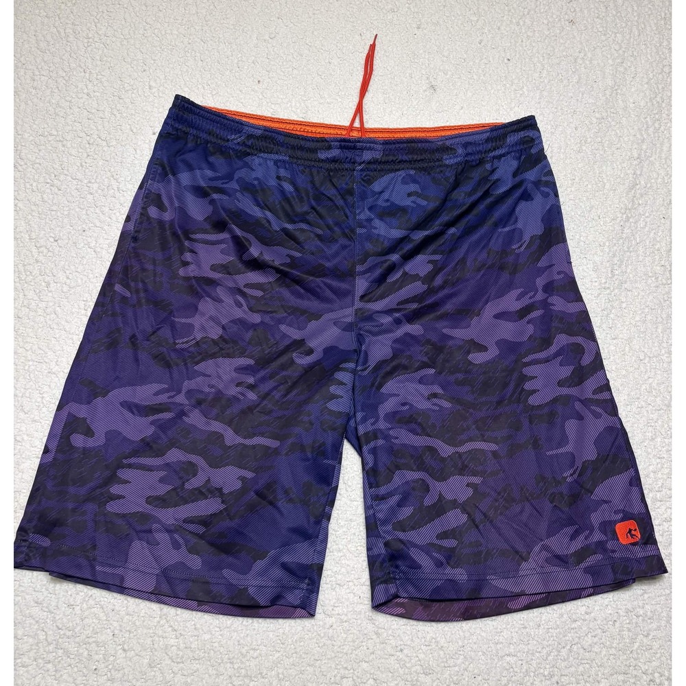 AND1 Mens Athletic Basketball Shorts Purple Camo Knit XL XL/EG 11 Inseam